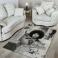 Angela Davis Black History Rights Activism Area Rug Vintage Newspaper Collage Retro Protest Art