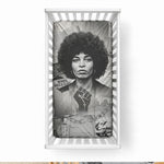 Angela Davis Black History Rights Activism Baby Bed Cover Vintage Newspaper Collage Retro Protest Art