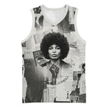 Angela Davis Black History Rights Activism Basketball Jersey Vintage Newspaper Collage Retro Protest Art