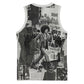 Angela Davis Black History Rights Activism Basketball Jersey Vintage Newspaper Collage Retro Protest Art