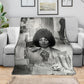 Angela Davis Black History Rights Activism Blanket Vintage Newspaper Collage Retro Protest Art