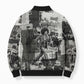 Angela Davis Black History Rights Activism Bomber Puffer Jacket Vintage Newspaper Collage Retro Protest Art