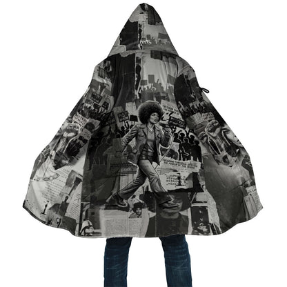 Angela Davis Black History Rights Activism Cloak Vintage Newspaper Collage Retro Protest Art