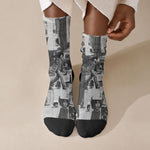 Angela Davis Black History Rights Activism Crew Socks Vintage Newspaper Collage Retro Protest Art