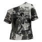 Angela Davis Black History Rights Activism Cross Shoulder Shirt Vintage Newspaper Collage Retro Protest Art