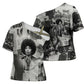 Angela Davis Black History Rights Activism Cross Shoulder Shirt Vintage Newspaper Collage Retro Protest Art