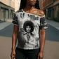 Angela Davis Black History Rights Activism Cross Shoulder Shirt Vintage Newspaper Collage Retro Protest Art