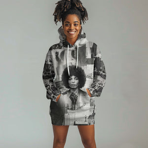 Angela Davis Black History Rights Activism Hoodie Dress Vintage Newspaper Collage Retro Protest Art