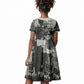 Angela Davis Black History Rights Activism Kid Short Sleeve Dress Vintage Newspaper Collage Retro Protest Art