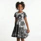 Angela Davis Black History Rights Activism Kid Short Sleeve Dress Vintage Newspaper Collage Retro Protest Art