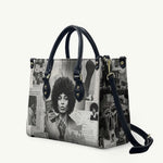 Angela Davis Black History Rights Activism Leather Bag Vintage Newspaper Collage Retro Protest Art