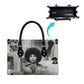 Angela Davis Black History Rights Activism Leather Bag Vintage Newspaper Collage Retro Protest Art
