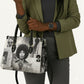 Angela Davis Black History Rights Activism Leather Bag Vintage Newspaper Collage Retro Protest Art