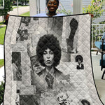 Angela Davis Black History Rights Activism Quilt Vintage Newspaper Collage Retro Protest Art