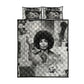 Angela Davis Black History Rights Activism Quilt Bed Set Vintage Newspaper Collage Retro Protest Art