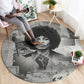 Angela Davis Black History Rights Activism Round Carpet Vintage Newspaper Collage Retro Protest Art
