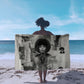 Angela Davis Black History Rights Activism Sarong Vintage Newspaper Collage Retro Protest Art