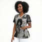 Angela Davis Black History Rights Activism Scrub Top Vintage Newspaper Collage Retro Protest Art