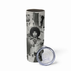 Angela Davis Black History Rights Activism Skinny Tumbler Vintage Newspaper Collage Retro Protest Art