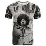 Angela Davis Black History Rights Activism T shirt Vintage Newspaper Collage Retro Protest Art