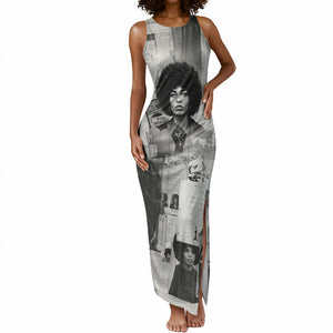 Angela Davis Black History Rights Activism Tank Maxi Dress Vintage Newspaper Collage Retro Protest Art