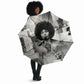 Angela Davis Black History Rights Activism Umbrella Vintage Newspaper Collage Retro Protest Art