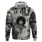 Angela Davis Black History Rights Activism Zip Hoodie Vintage Newspaper Collage Retro Protest Art