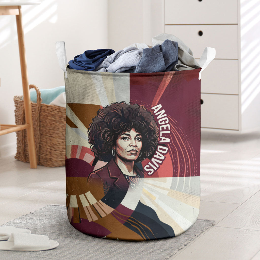 Angela Davis Black History Rights Activism Laundry Basket Abstract Geometric Pop Art Retro Civil Rights
