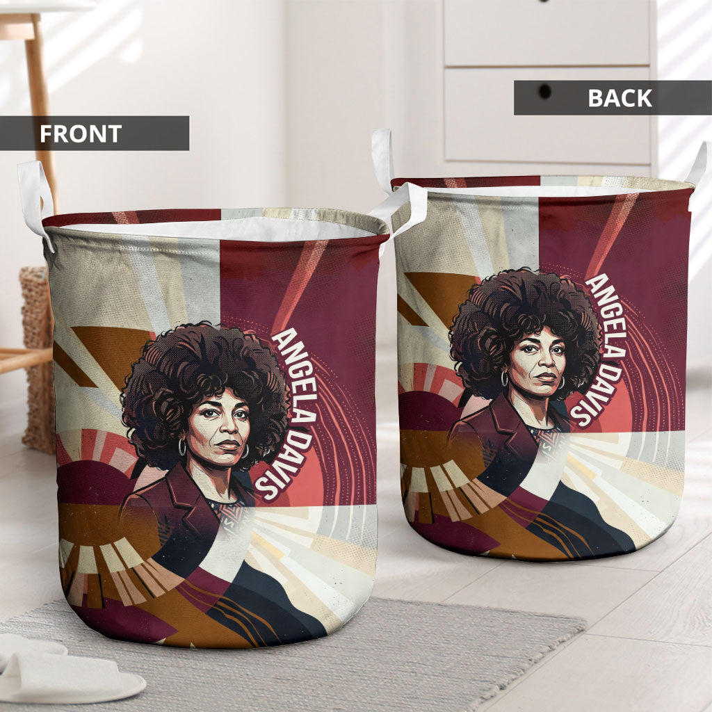 Angela Davis Black History Rights Activism Laundry Basket Abstract Geometric Pop Art Retro Civil Rights