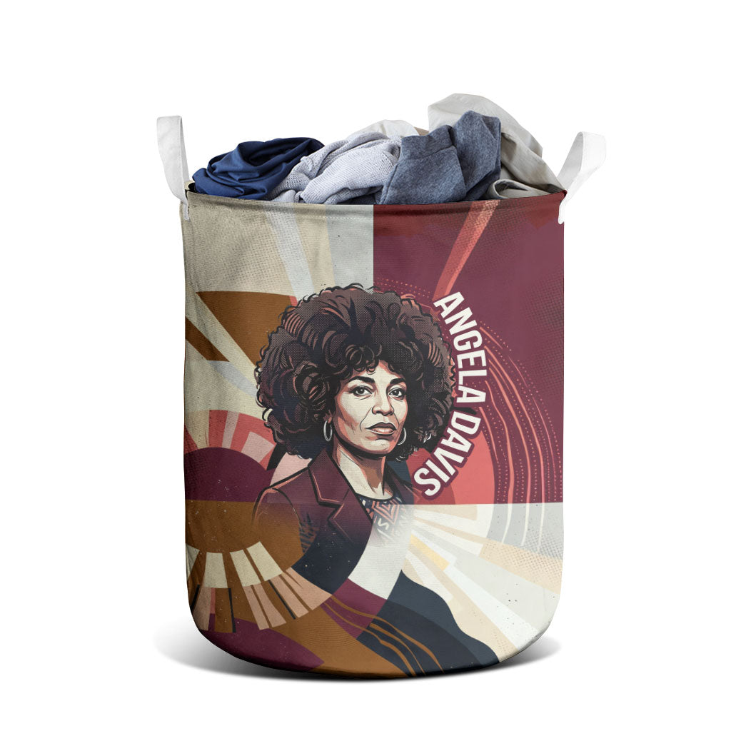 Angela Davis Black History Rights Activism Laundry Basket Abstract Geometric Pop Art Retro Civil Rights