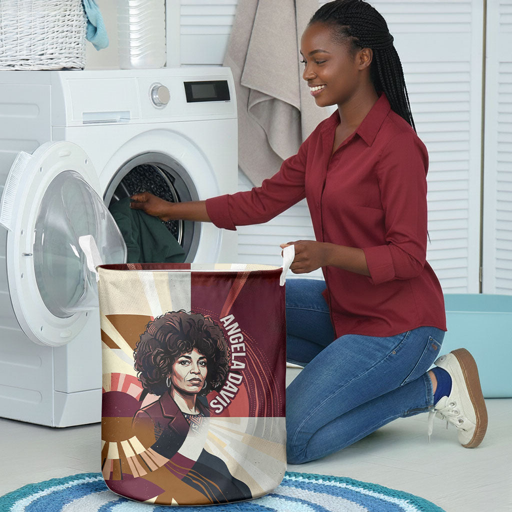 Angela Davis Black History Rights Activism Laundry Basket Abstract Geometric Pop Art Retro Civil Rights