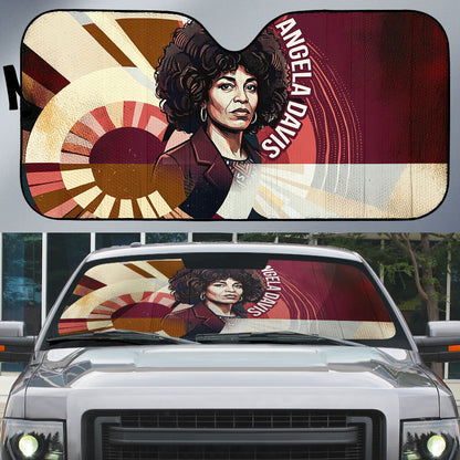 Angela Davis Black History Rights Activism Auto Sun Shade Abstract Geometric Pop Art Retro Civil Rights