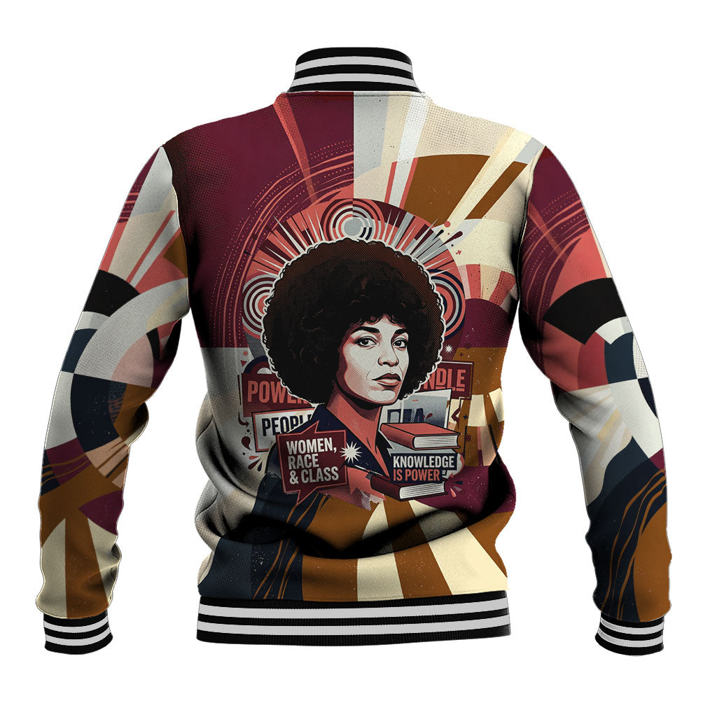 Angela Davis Black History Rights Activism Baseball Jacket Abstract Geometric Pop Art Retro Civil Rights