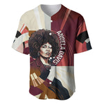 Angela Davis Black History Rights Activism Baseball Jersey Abstract Geometric Pop Art Retro Civil Rights
