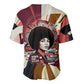 Angela Davis Black History Rights Activism Baseball Jersey Abstract Geometric Pop Art Retro Civil Rights