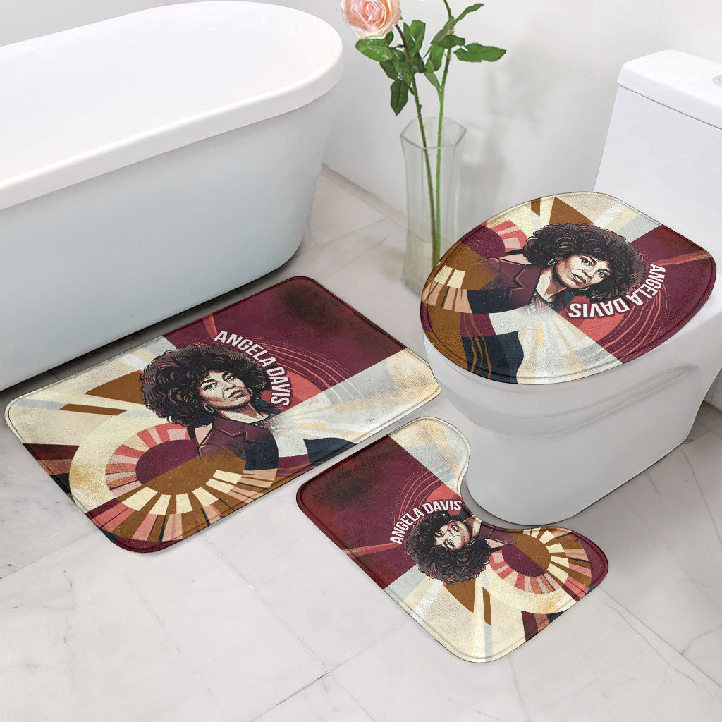Angela Davis Black History Rights Activism Bathroom Set Abstract Geometric Pop Art Retro Civil Rights