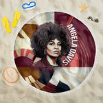 Angela Davis Black History Rights Activism Beach Blanket Abstract Geometric Pop Art Retro Civil Rights