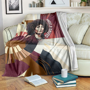 Angela Davis Black History Rights Activism Blanket Abstract Geometric Pop Art Retro Civil Rights