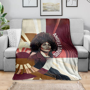 Angela Davis Black History Rights Activism Blanket Abstract Geometric Pop Art Retro Civil Rights