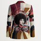 Angela Davis Black History Rights Activism Blazer Abstract Geometric Pop Art Retro Civil Rights