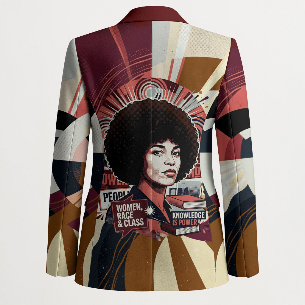 Angela Davis Black History Rights Activism Blazer Abstract Geometric Pop Art Retro Civil Rights