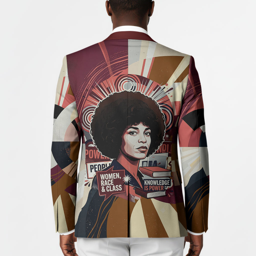 Angela Davis Black History Rights Activism Blazer Abstract Geometric Pop Art Retro Civil Rights