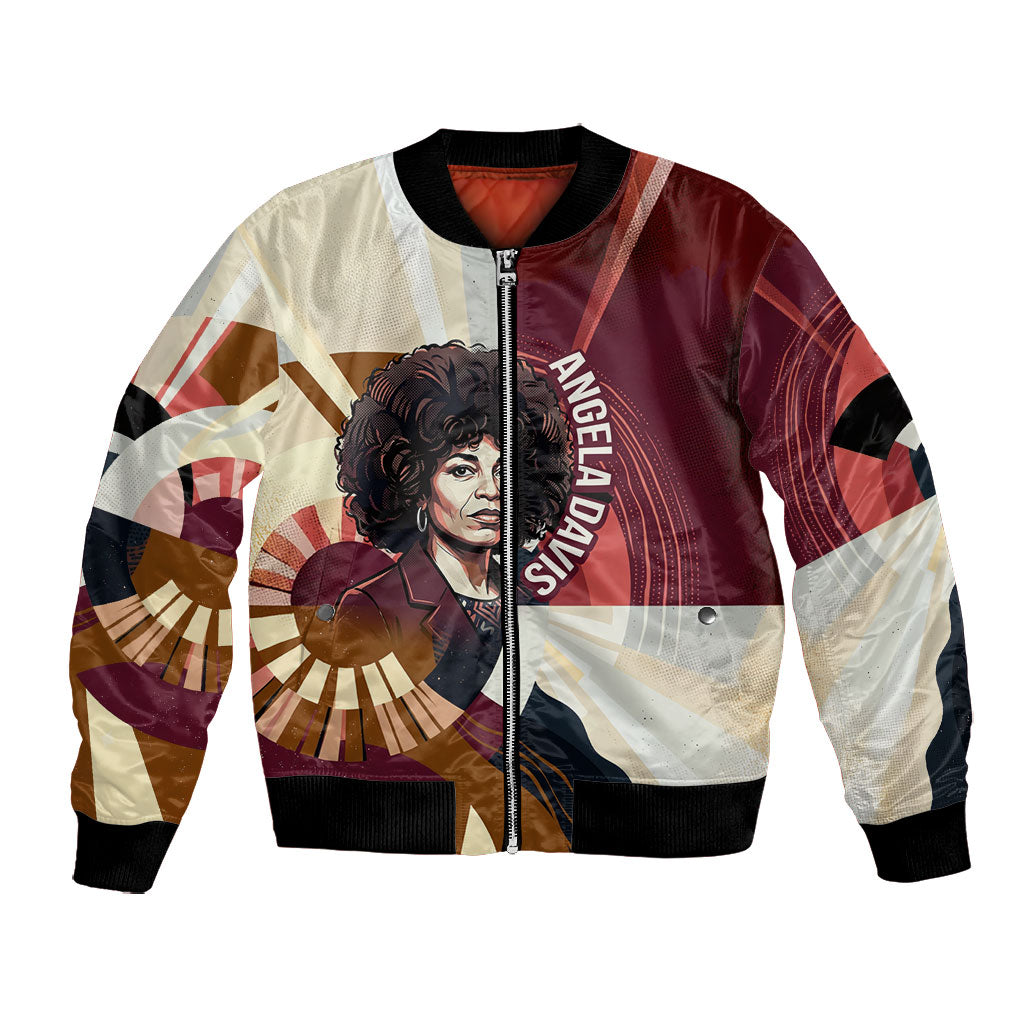 Angela Davis Black History Rights Activism Bomber Jacket Abstract Geometric Pop Art Retro Civil Rights