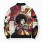 Angela Davis Black History Rights Activism Bomber Puffer Jacket Abstract Geometric Pop Art Retro Civil Rights