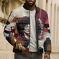 Angela Davis Black History Rights Activism Bomber Puffer Jacket Abstract Geometric Pop Art Retro Civil Rights