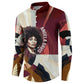 Angela Davis Black History Rights Activism Button Sweatshirt Abstract Geometric Pop Art Retro Civil Rights
