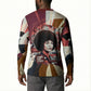 Angela Davis Black History Rights Activism Button Sweatshirt Abstract Geometric Pop Art Retro Civil Rights