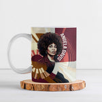 Angela Davis Black History Rights Activism Ceramic Mug Abstract Geometric Pop Art Retro Civil Rights