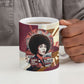 Angela Davis Black History Rights Activism Ceramic Mug Abstract Geometric Pop Art Retro Civil Rights