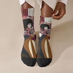 Angela Davis Black History Rights Activism Crew Socks Abstract Geometric Pop Art Retro Civil Rights